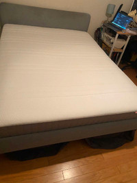 Ikea QUEEN - BED (Slattum ikea)+ MATTRESS (haugesund ikea)