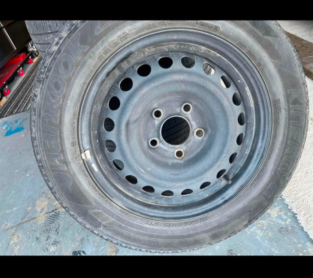 15” Steel Rims + Hancook Tires in Tires & Rims in Hamilton - Image 2