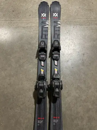 Volkl RTM 110cm ski with Marker 4.5 grip walk binding (adjustable for size with no tools).