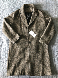 Zara Herringbone Textured Coat - Medium