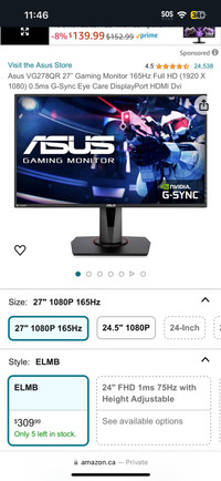 Asus gaming monitor 