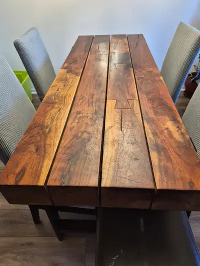 This dining room table is approximately 3 and 31/2 ft tall by about 2 ft wide it's made of very very...