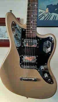 2021 Fender Squire Jaguar in Shoreline Gold color 