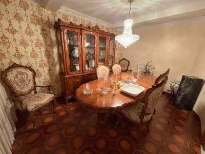 Vintage 1970s Dining Room Table and Hutch, View more