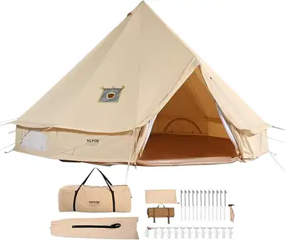 New 4-Season Canvas Bell Tents with Stove Jack, View more
