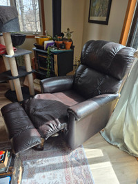 Leather Recliner and Bar Stools