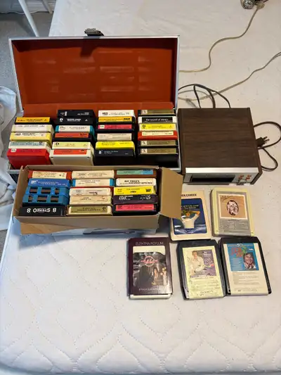 Vintage 8-Track Player and Tapes, View more