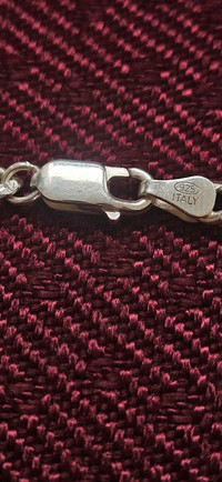 925 Curb Chain with one side diamond patterned