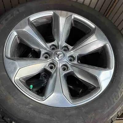 Full set of four. Reduced to sell Fits dodge 1500 2019-2023 6x139.7 bolt pattern Alloy wheels and bl...