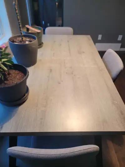 Dining table and chairs, View more