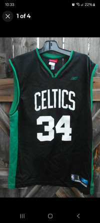Boston Celtics Reebok #34 Pierce Jersey L (Men's Large) Black Gr