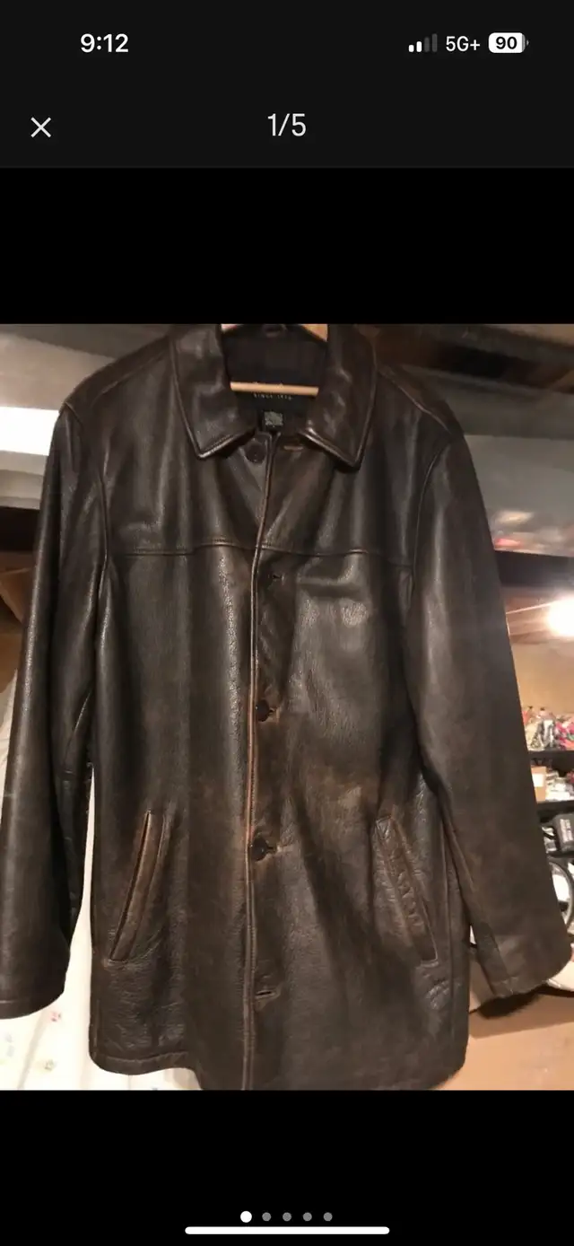 Vintage Eddie Bauer Leather coat in Men's in Oshawa / Durham Region - Image 2
