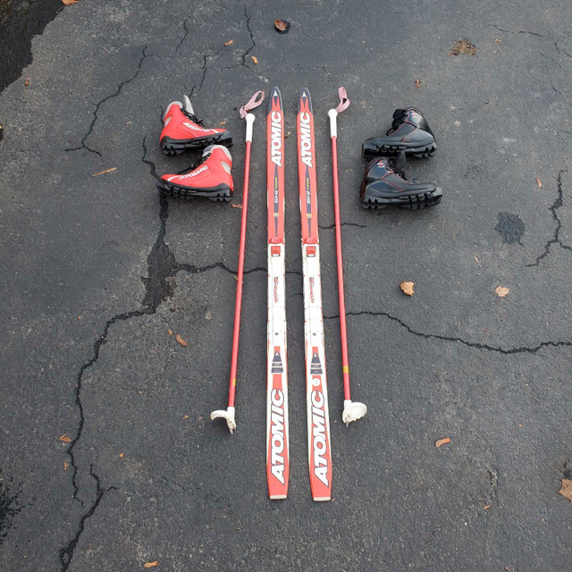 130cm Atomic Cross Country Skis $140SNS PROFIL Bindings 105cm Po in Ski in Barrie
