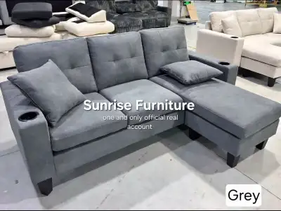 L Shape Couch Grey Sectional, View more