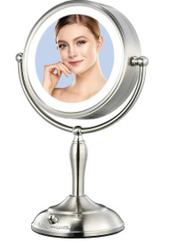 Professional 8.5" Lighted Makeup Mirror, 1X/10X Magnifying new i