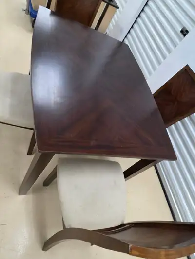 solid wood table and 4 cahirs , View more