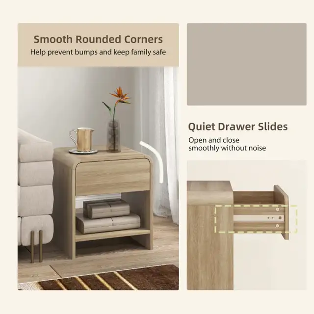  Set of 2 Modern nightstands Bedside Table with Rounded Corners in Dressers & Wardrobes in Markham / York Region - Image 7