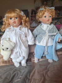 Porcelain dolls,  precious moments by Ms  Trudy. 14 inches tall 