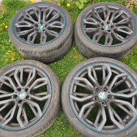 21 inch BMW oem alloy rims 5x120 with tires