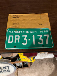 1969 DR sask license plate