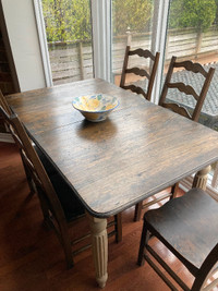 Dining Table (Farm Style) + 6 Chairs