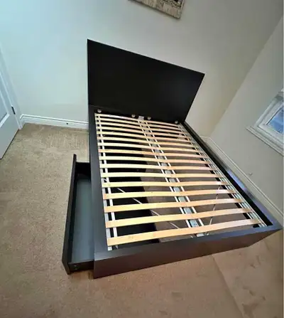 Ikea Queen MALM bed frame with storage. Mattress also available, View more