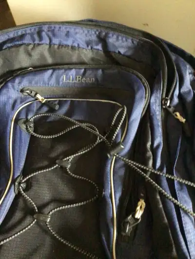 Navy LL Bean backpack XL with bottom compartment, View more