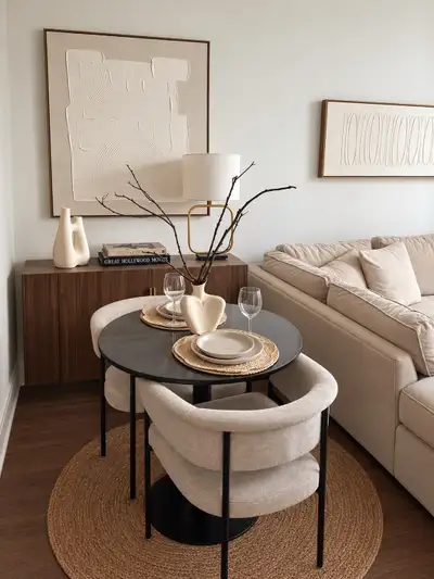 SMALL ROUND DINING TABLE (CHAIRS NOT INCLUDED), View more