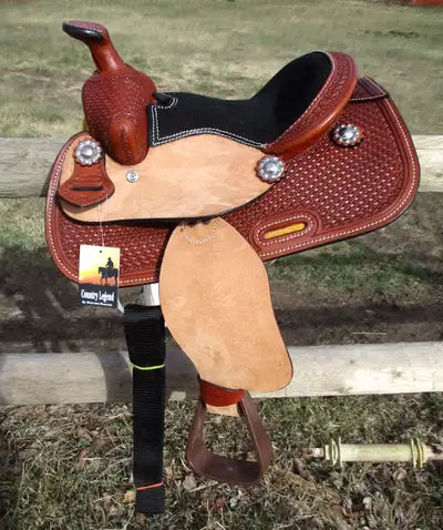 New 10" Mini Saddle by Country Legend Little Basketweave, View more