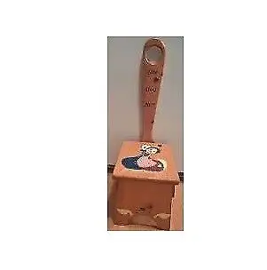 Long handle wooden step stool with goose and reads love lives here on the handle - 11" Height x 12 1...