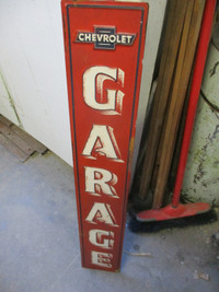 DECORATIVE CHEVY CHEVROLET GARAGE TIN WALL SIGN $50 MANCAVE