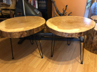 Table ronde artisanale faite en frêne 24 po de diamètre 22 po H
