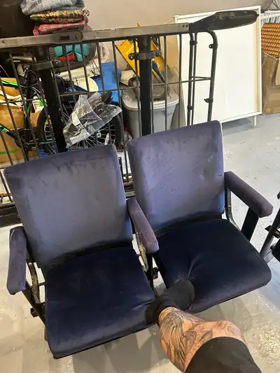 Authentic theatre seats from Toronto Theatre that was being torn down. Two pairs, both still working...