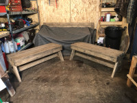 Two four foot wooden benches