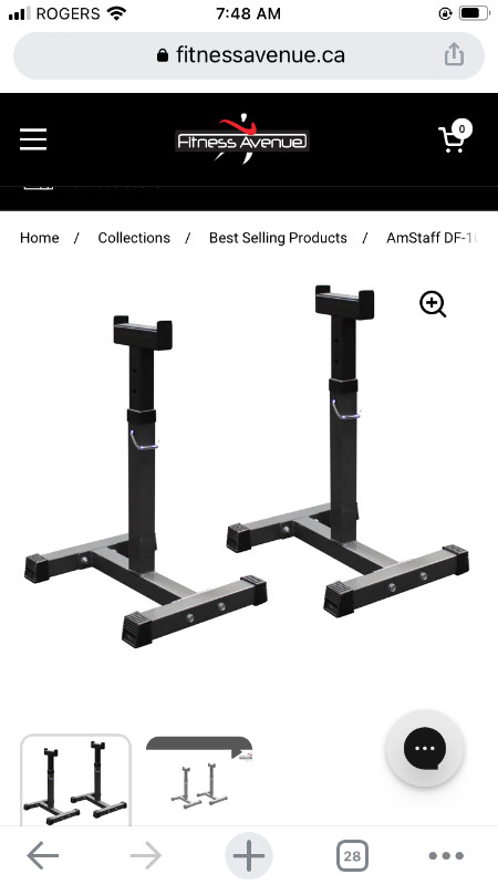 AmStaff DF-1061 weight lifting Safety Stands x 2 like new in Exercise Equipment in Kingston - Image 2