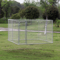 10'Lx10'Wx6'H Large Outdoor Dog Kennel Playpen Galvanized Pet Ex