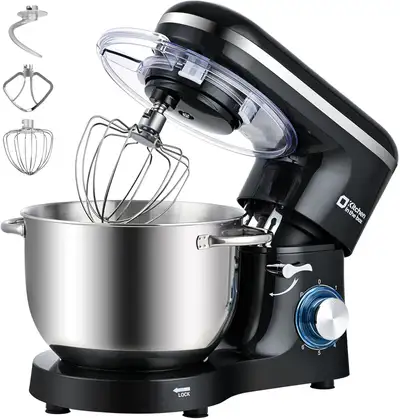 6.5QT Stand Mixer with 6 Speeds, 660W Dough Mixer, Egg Whisk & H, View more