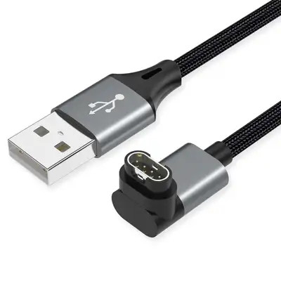 New 2-packs of 3.3-feet nylon-braided Garmin Watch Charging Cables by Agvee. They are USB-A with L-S...