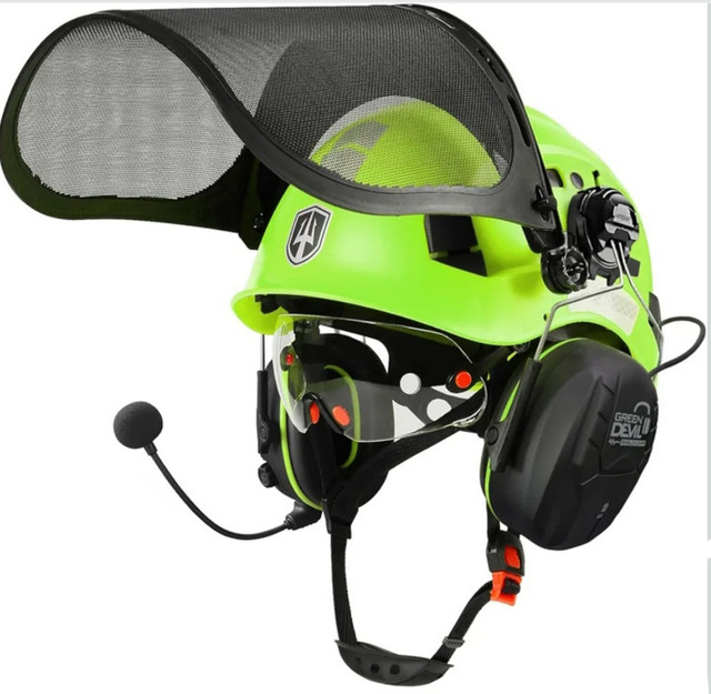 GREEN DEVIL Chainsaw Hard Hat. Mesh Face Shield 5 in 1 Bluetooth in Ladders & Scaffolding in City of Toronto