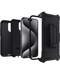 OtterBox iPhone 15 Pro Max, Defender Series Case - Black