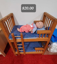 Wooden doll bed 