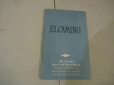 1981 Chevrolet El Camino Owners Manual. Like New. See Pictures. $15 picked up in Angus. Can Mail any...