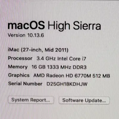 2011 Imac 27 inch, View more