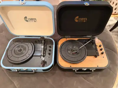 2x vintage style BT record player - great for Xmas!, View more