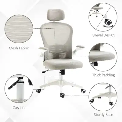 Office Chair, Mesh Computer Desk Chair with Adjustable Headrest,, View more