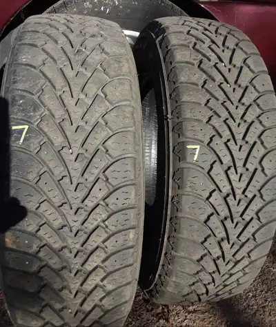 2 Goodyear Nordic winter tires 195 65 15 Both with 7/32 tread depth