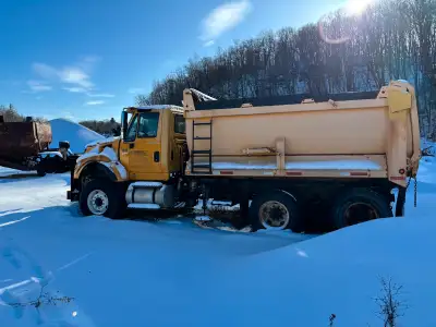 2- 2003 international 7600 tandem dump trucks. For sale whole or parts. Both have C-10 Cat engines r...