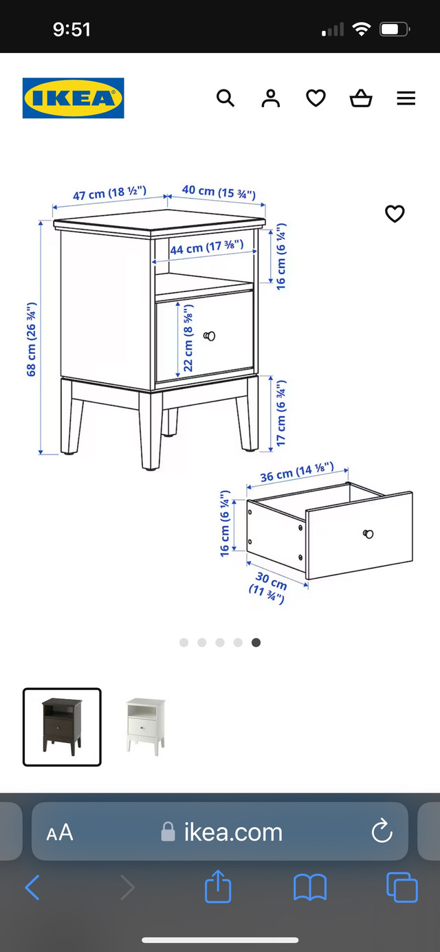 New Ikea Night Stand Idanas in Other in Napanee - Image 2