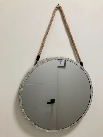Round mirror 15 " diameter on a thick nautical string 12 $ only, View more