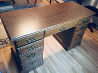 Antique Solid Wood Executive Desk, VINTAGE, LOFTY